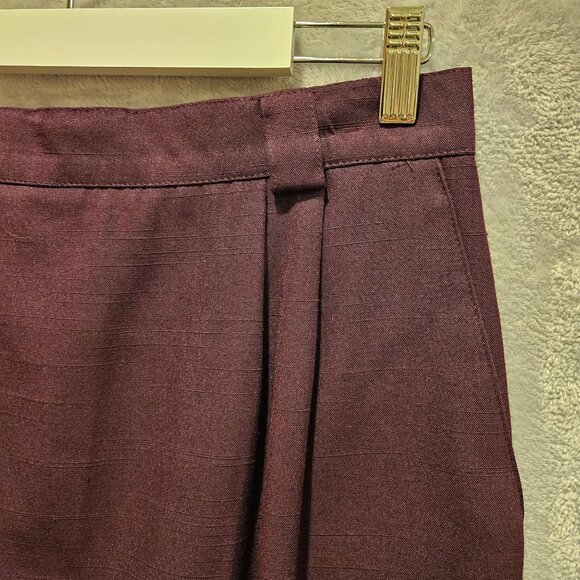 Liz Baker Essentials Skirt Suit Set Womens 16 Dark Purple notched Pleated career - Picture 8 of 12